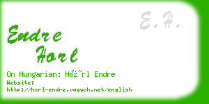 endre horl business card